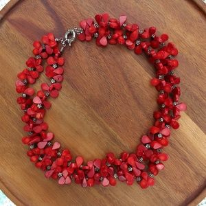 Double Strand Red Rock Necklace